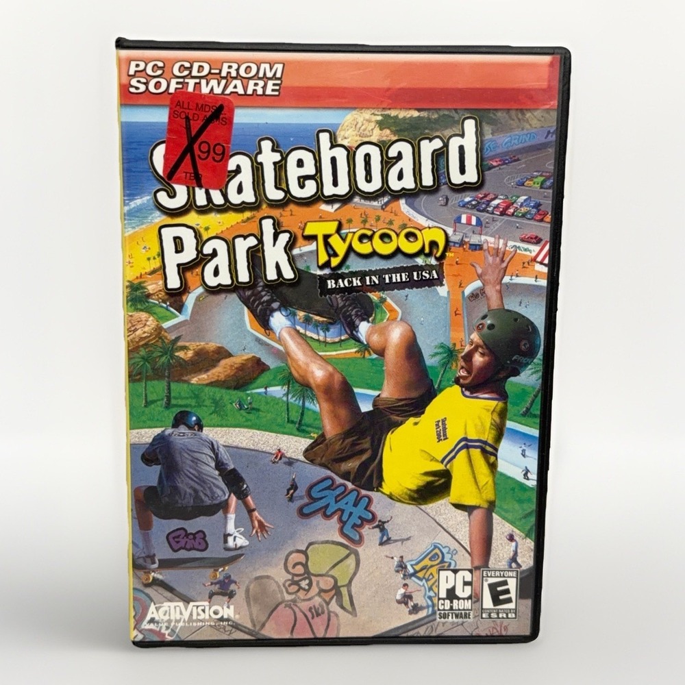 Skateboard Park Tycoon Back In The USA 2004 PC CD-ROM Video Game Activision Y2K